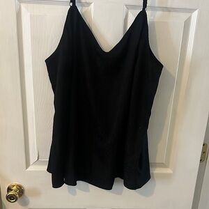 Torrid black satin Cami with leopard print